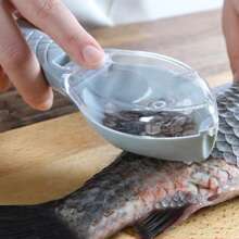 1入組魚鱗刮刀廚房魚鱗去除器,海鮮工具 - 淺藍色 - 查看 1