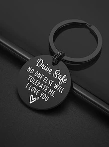 送給他情人節禮物男士駕駛安全鑰匙扣男朋友禮物男朋友丈夫女朋友禮物 - 黑色 - 查看 3