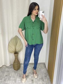 Camisete Camisa social feminina manga longa Blusa feminina | social feminina tecido duna 2023