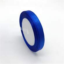 1入組6/10/15/20/25/38/50mm 25碼絲緞帶捲，婚禮派對聖誕節裝飾DIY，邀請卡禮品包裝 - 寶藍色 - 查看 4