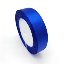 1入組6/10/15/20/25/38/50mm 25碼絲緞帶捲，婚禮派對聖誕節裝飾DIY，邀請卡禮品包裝 - 寶藍色 - 查看 6