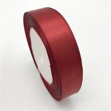 1入組6/10/15/20/25/38/50mm 25碼絲緞帶卷軸，婚禮派對聖誕節裝飾DIY邀請卡禮品包裝 - 酒紅色 - 查看 6