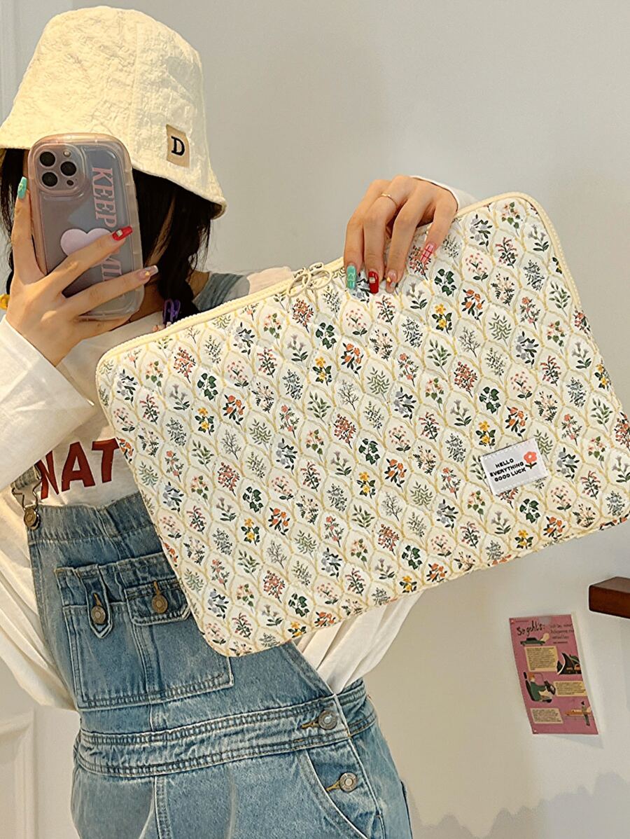 Túi đựng máy tính xách tay họa tiết hoa 15 inch đơn giản và thời trang Túi đựng máy tính xách tay Túi đựng máy tính cho học sinh Túi chần bông Túi đựng chăn Túi đựng máy tính xách tay Túi đựng máy tính xách tay cho lớp học Túi đựng đồ cho giáo viên Túi đựng đồ cho lớp học Quà tặng Valentine - Nhiều màu - Xem 1