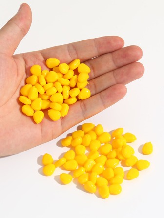 100入組玉米柔軟的餌漂浮魚餌適用於鯉魚垂釣,奶油人造橡膠魚餌