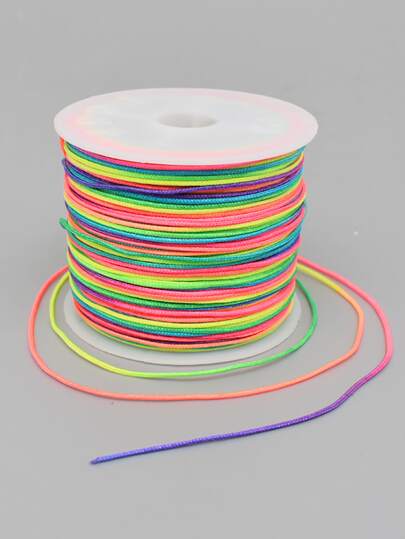 1pc Non-elastic Rainbow  Beading Cord, Colorful Crafting Thread String Cord For Jewelry Making Bracelet Necklace DIY Craft Bead String  Beading   Crafting Cords