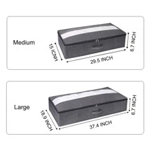 1pc Gray Solid Clothes Oxford Cloth Storage Bag, Removable, Washable, Odor-Free, Removable Baffle Simple Polyester Foldable Storage Bag For Household School Supplies Room Decor Bedroom Decor Dorm Essentials Underbed Organizer Box Organizer Storage Bins Under Bed Storage Bag Clothes Container Underbed Storage Containers Closet Organizers For Organizing Clothes Blankets Pillows Bag For School School Accessories School Stuff - Grey - View 9