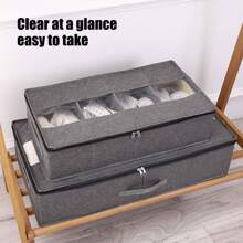 1pc Gray Solid Clothes Oxford Cloth Storage Bag, Removable, Washable, Odor-Free, Removable Baffle Simple Polyester Foldable Storage Bag For Household School Supplies Room Decor Bedroom Decor Dorm Essentials Underbed Organizer Box Organizer Storage Bins Under Bed Storage Bag Clothes Container Underbed Storage Containers Closet Organizers For Organizing Clothes Blankets Pillows Bag For School School Accessories School Stuff - Grey - View 2
