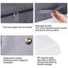 1pc Gray Solid Clothes Oxford Cloth Storage Bag, Removable, Washable, Odor-Free, Removable Baffle Simple Polyester Foldable Storage Bag For Household School Supplies Room Decor Bedroom Decor Dorm Essentials Underbed Organizer Box Organizer Storage Bins Under Bed Storage Bag Clothes Container Underbed Storage Containers Closet Organizers For Organizing Clothes Blankets Pillows Bag For School School Accessories School Stuff - Grey - View 8