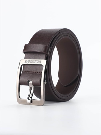 咖啡色銀扣休閒腰帶