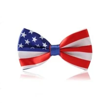 1pc Men's Adjustable Comfortable Polyester American Flag Pattern Bow Tie, Suitable For Matching Suits And Dress Shirts - Multicolor - View 3