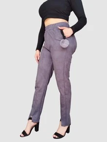 PANTALÓN CASUAL  CON ABERTURA EN TOBILLO - Gris - Ver 3