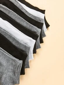 10男士經典短襪子在黑色,白色,和灰色的