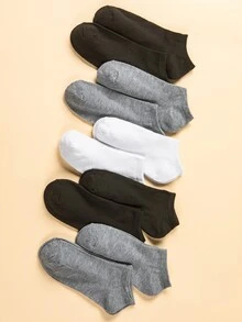 10男士經典短襪子在黑色,白色,和灰色的