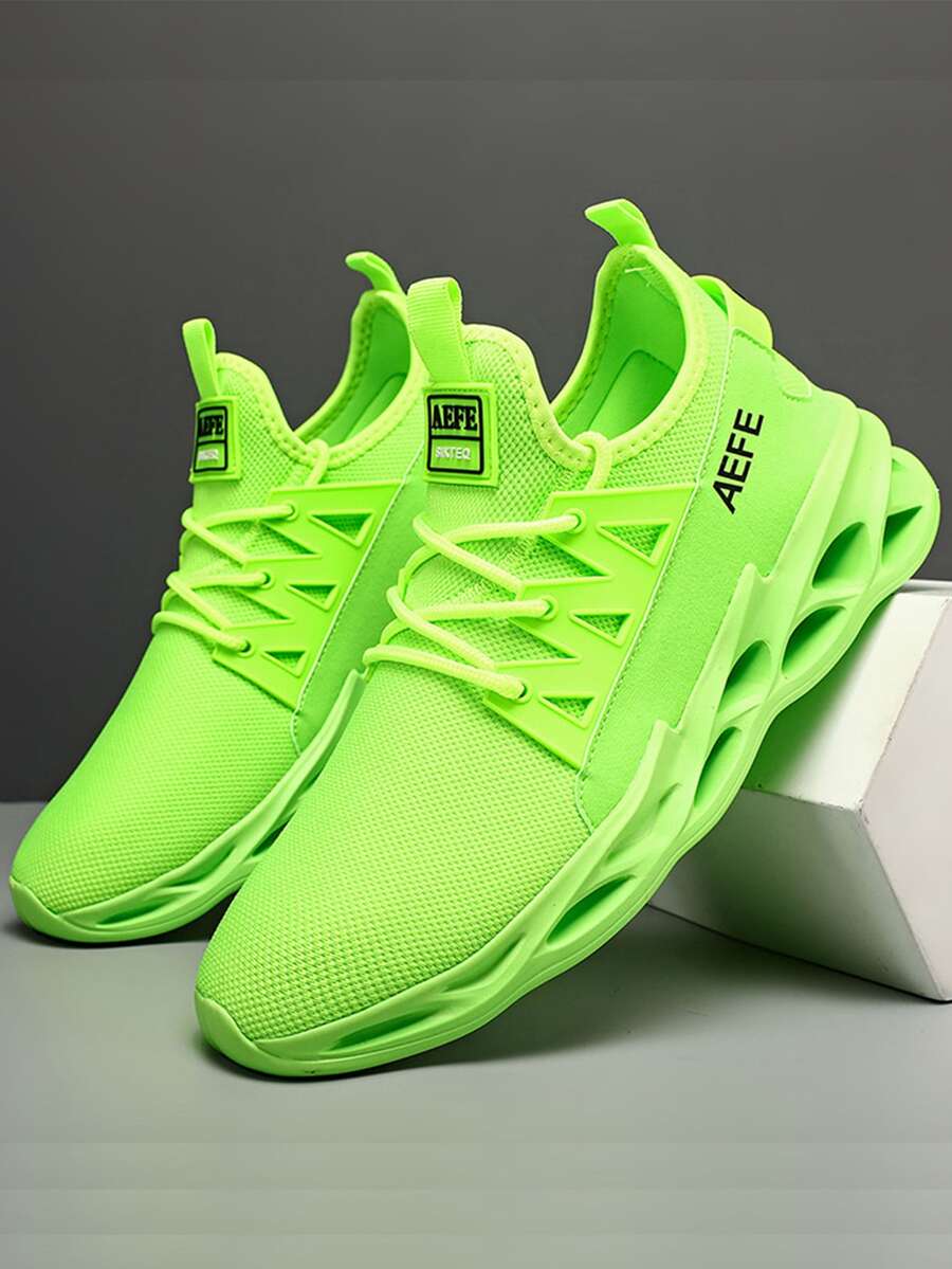 Giày chạy bộ thông thường, Giày thể thao ngoài trời nhẹ, thoáng khí, màu trắng, dành cho nam, giảm xóc - màu xanh lá - Xem 1