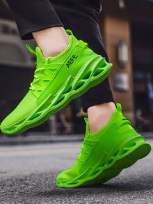 Giày chạy bộ thông thường, Giày thể thao ngoài trời nhẹ, thoáng khí, màu trắng, dành cho nam, giảm xóc - màu xanh lá - Xem 5