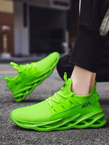 Giày chạy bộ thông thường, Giày thể thao ngoài trời nhẹ, thoáng khí, màu trắng, dành cho nam, giảm xóc - màu xanh lá - Xem 3