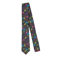 1pc Unisex Colorful Music Note Themed Comfortable Dacron Elegant Necktie, Suitable For Musical Concerts And Parties - Multicolor - View 2