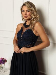 Grife Velasco Women Party Dresses - Navy Blue - View 4
