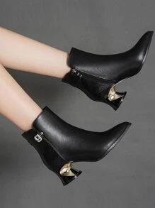 Của phụ nữ Thời trang Giày cao gót Giày ống Với Dày Gót chân - Phong cách cổ điển - màu đen - Xem 1