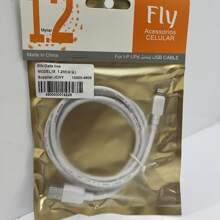 CABO CARREGADOR USB LIGHTNING 1.2M PARA IPHONE REDONDO - Branco - Visão 3