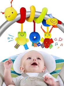 婴儿床悬挂摇铃玩具汽车座椅玩具软摇篮婴儿车婴儿床多功能婴儿车悬挂娃娃新生儿礼物（部分零件可能随机）家居装饰 - 彩色 - 查看 1