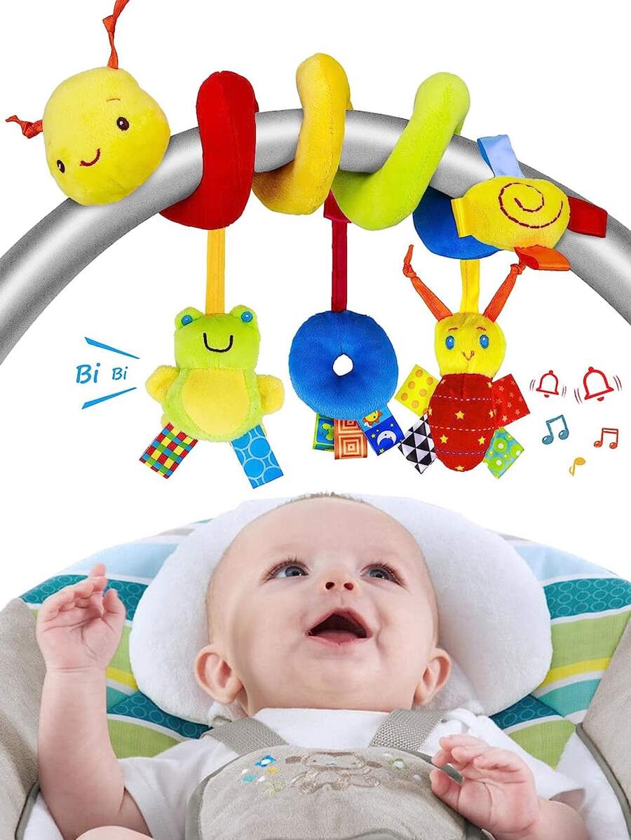 婴儿床悬挂摇铃玩具汽车座椅玩具软摇篮婴儿车婴儿床多功能婴儿车悬挂娃娃新生儿礼物（部分零件可能随机）家居装饰 - 彩色 - 查看 1