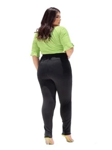 Plus Size Pants - 黑色 - 查看 4