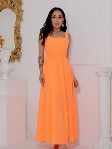 Women Dresses - 橘色 - 查看 1