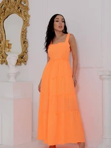 Women Dresses - 橘色 - 查看 3