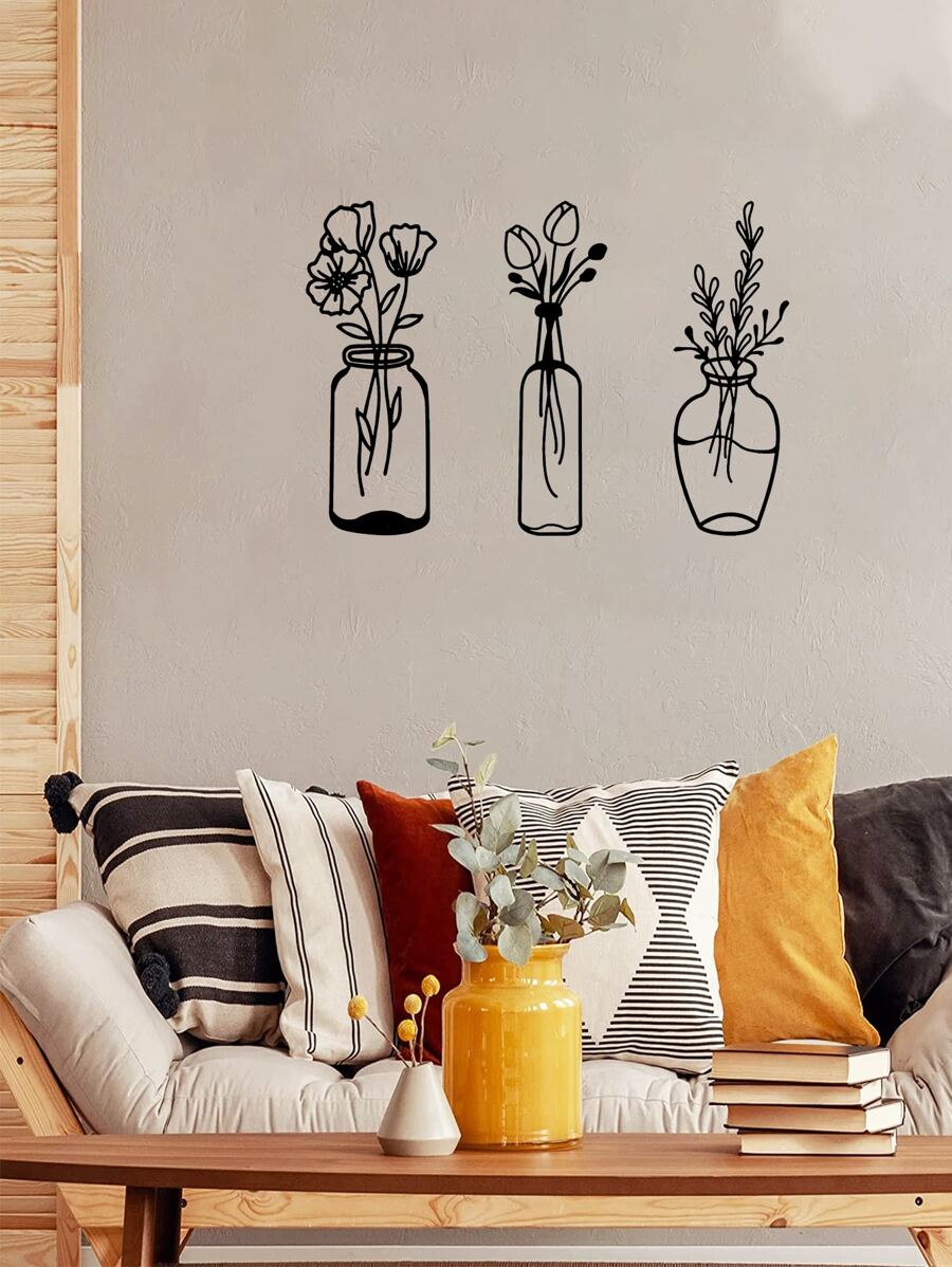 Elegant Flower Pattern Wall Sticker Vintage Wall Decoration Removable