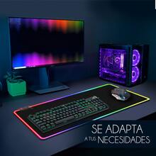 Mouse Pad Gamer Con Luz RGB Alfombrilla Antideslizante Para Ratón Y Teclado 78 cm x 30 cm - Negro - Ver 10