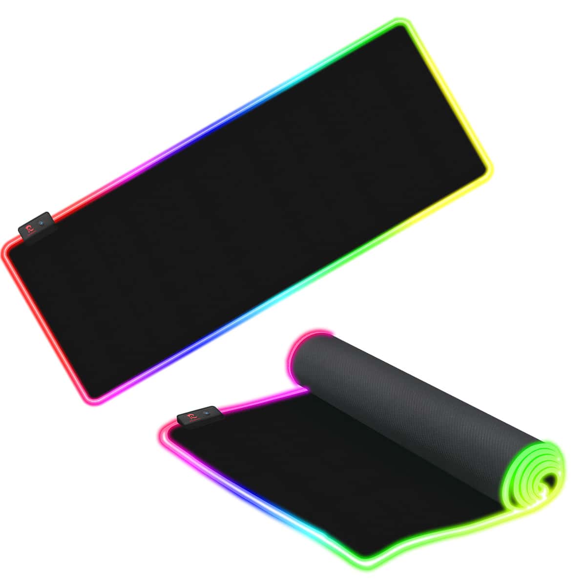 Mouse Pad Gamer Con Luz RGB Alfombrilla Antideslizante Para Ratón Y Teclado 78 cm x 30 cm - Negro - Ver 1
