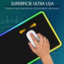 Mouse Pad Gamer Con Luz RGB Alfombrilla Antideslizante Para Ratón Y Teclado 78 cm x 30 cm - Negro - Ver 8