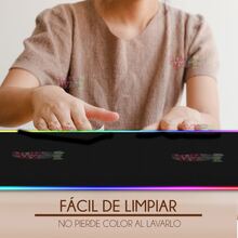 Mouse Pad Gamer Con Luz RGB Alfombrilla Antideslizante Para Ratón Y Teclado 78 cm x 30 cm - Negro - Ver 6