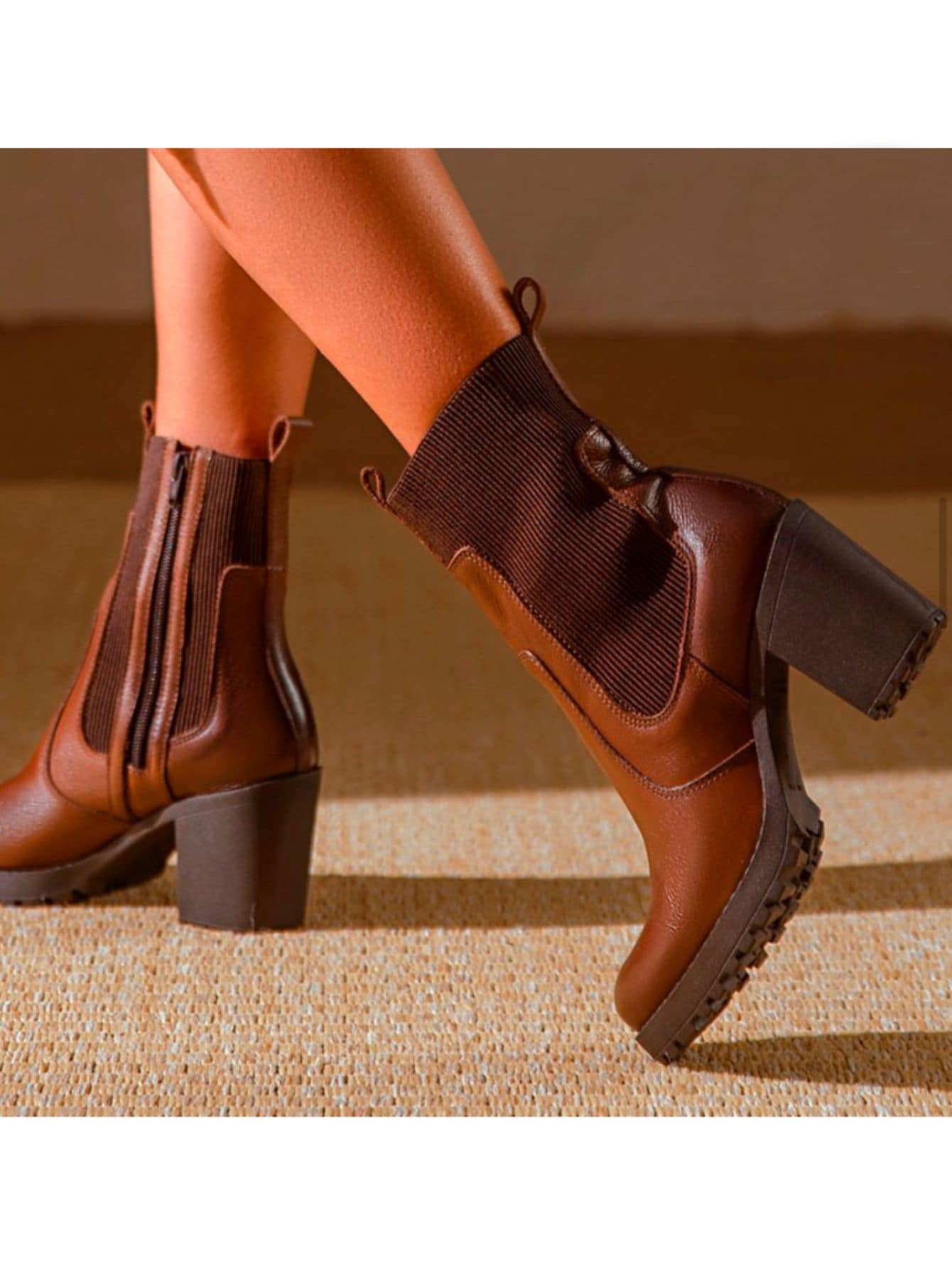 Women Ankle Boots & Booties - Coffee Brown - View 1