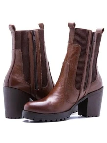 Women Ankle Boots & Booties - Coffee Brown - View 2
