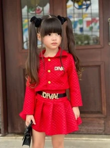 Tween Girls Sets - 紅色 - 查看 3