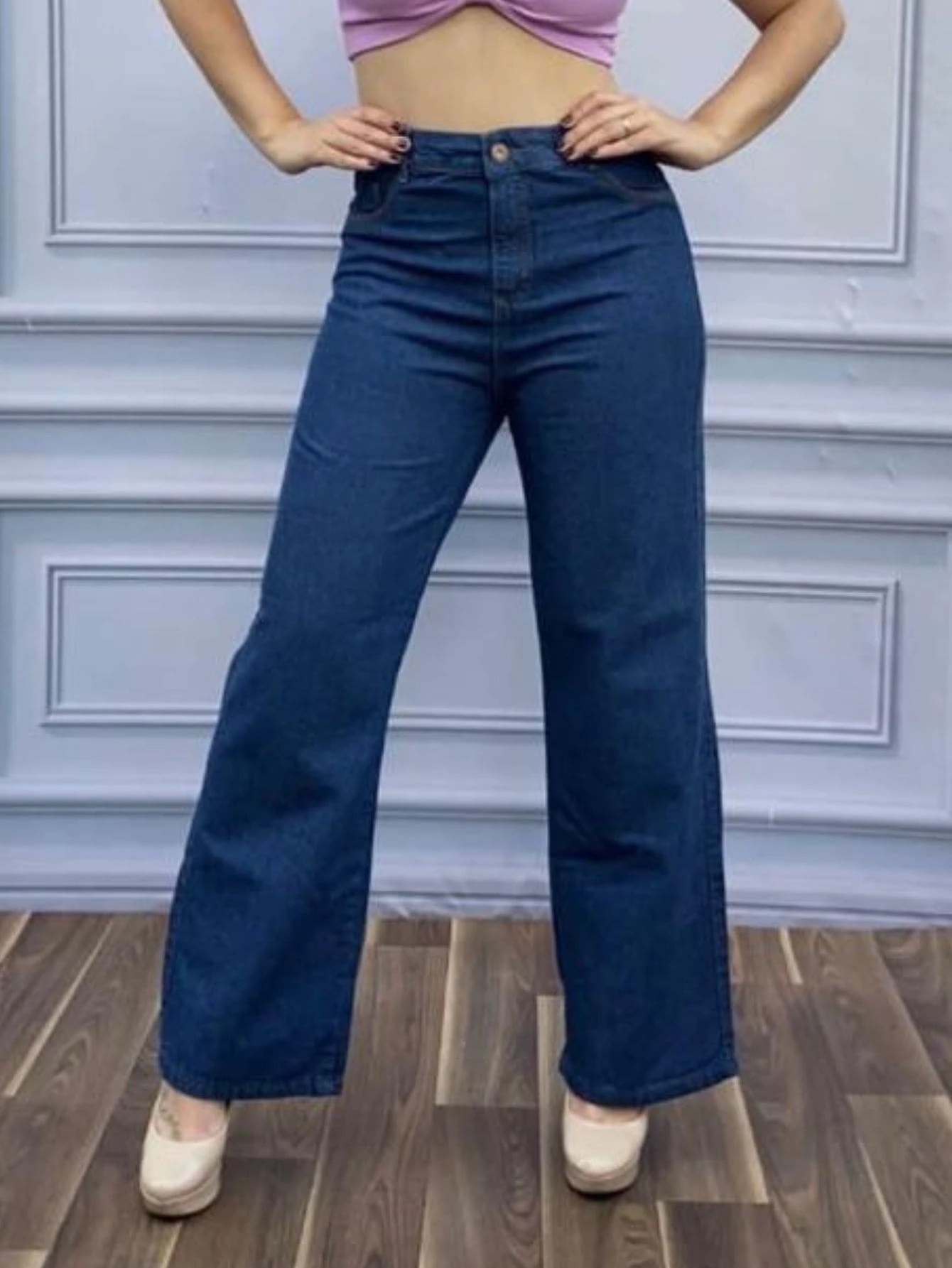 Women Jeans - 藏蓝色 - 查看 1