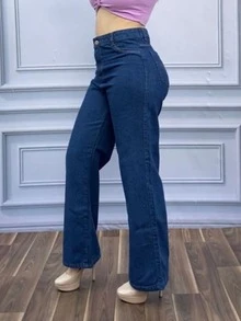 Women Jeans - 藏蓝色 - 查看 3