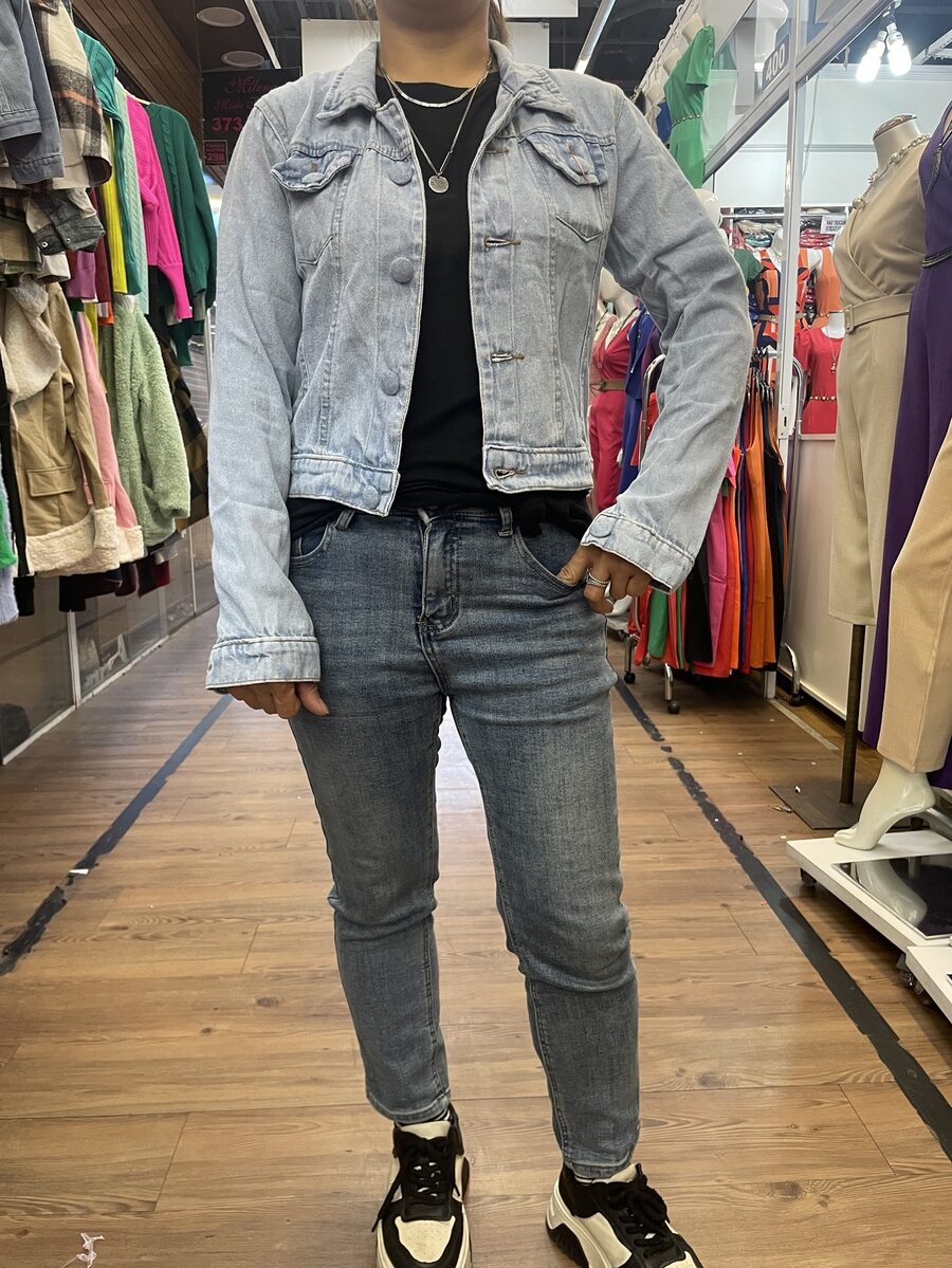 Women Denim Jackets & Coats - 淺藍色 - 查看 1