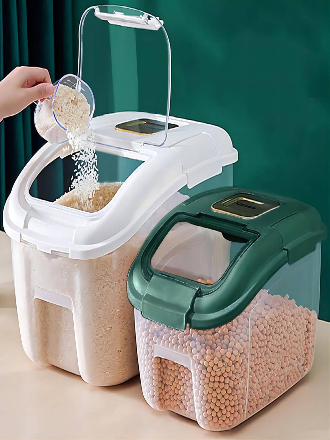 Caja contenedor para croquetas o alimentos agranel 8Kg hermetico - Multicolor - Ver 1