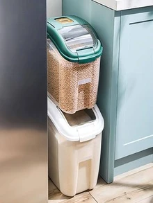 Caja contenedor para croquetas o alimentos agranel 8Kg hermetico - Multicolor - Ver 3