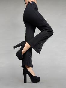 Ropa de Mujer  / pantalón / pantalón casual / pantalon de brillos - Negro - Ver 3