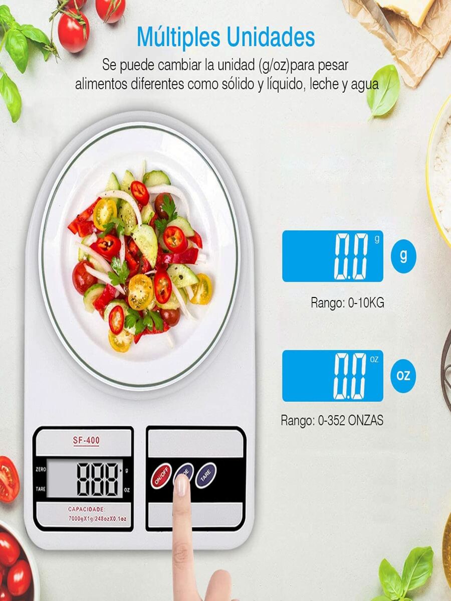 Gramera Digital Bascula Cocina Joyería 10kg Alta Precisión - Blanco - Ver 1