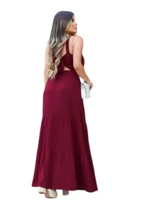 Women Dresses - Màu Đỏ Sâu - Xem 2