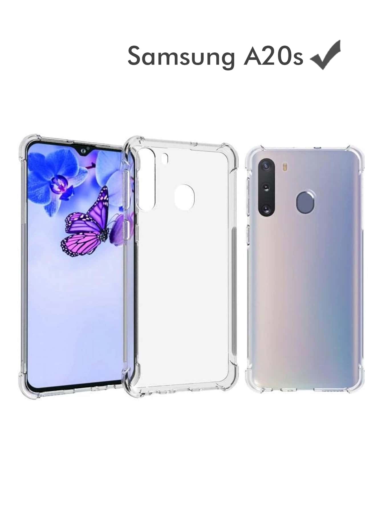 Strong Tools Capa Capinha De Celular Samsung A20s anti impacto Transparente Flexível Invisível borda anti queda - Transparente - Visão 1