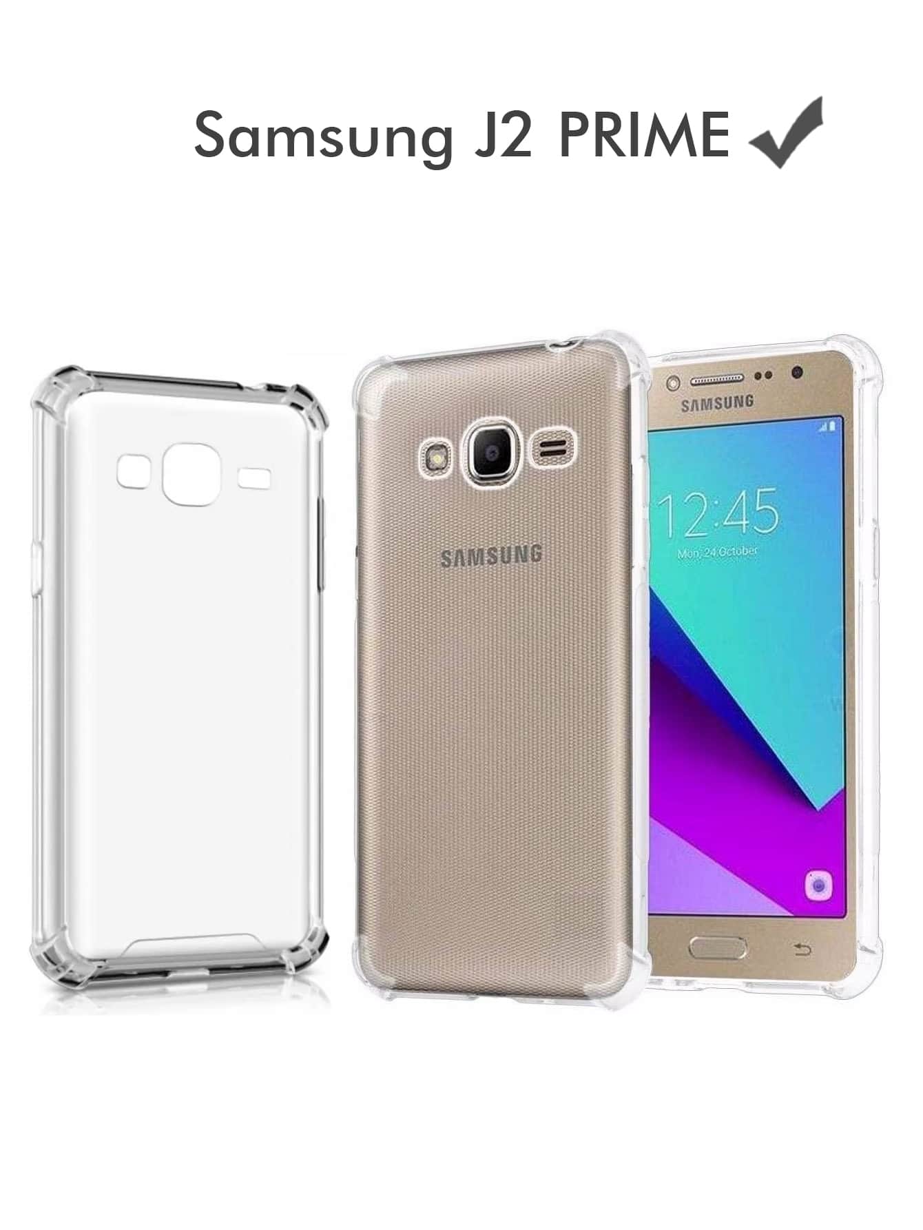 Strong Tools Capa Capinha De Celular Compatível com Samsung J2 PRIME anti impacto Transparente Flexível Invisível borda anti queda - Transparente - Visão 1