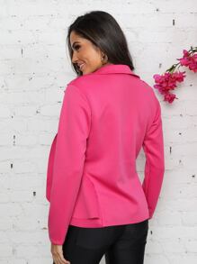 Women Coats - 玫紅色 - 查看 5