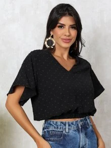 Women Tops - 黑色 - 查看 2