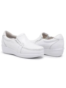 Women Wedge Sneakers - White - View 3